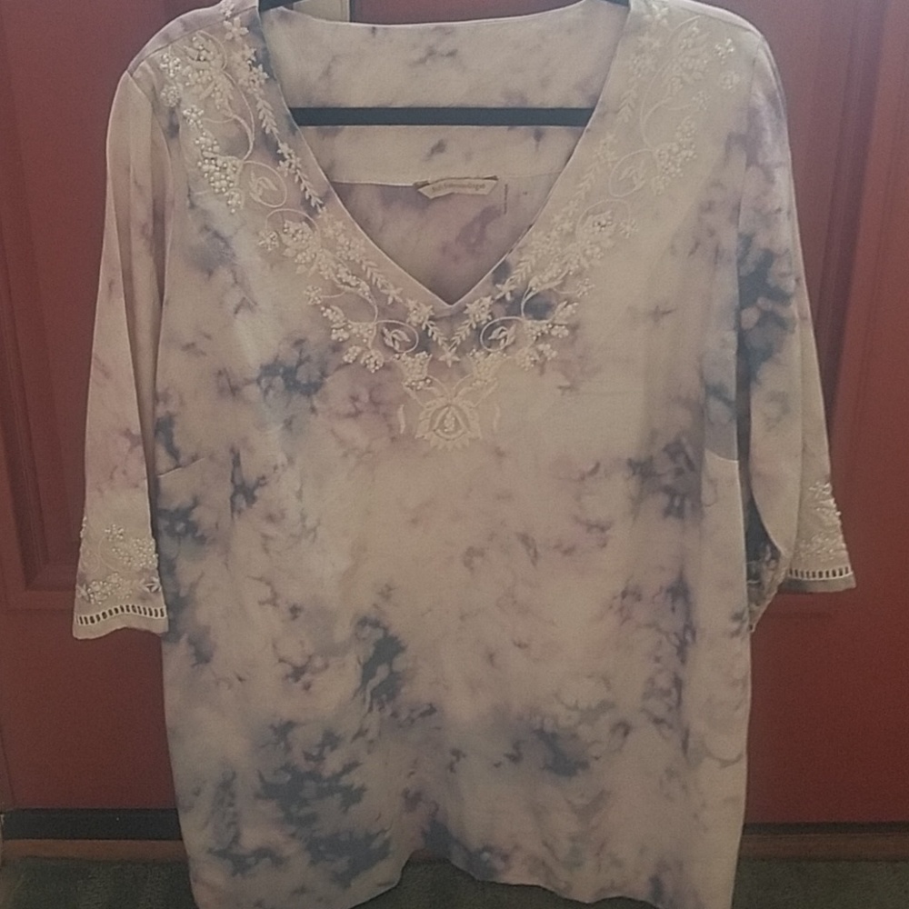 Soft Surroundings beaded tie dyed top